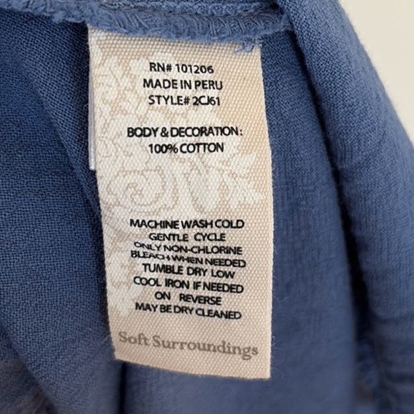 Soft surroundings cotton wrap dress NWT , sz small - Picture 8 of 8